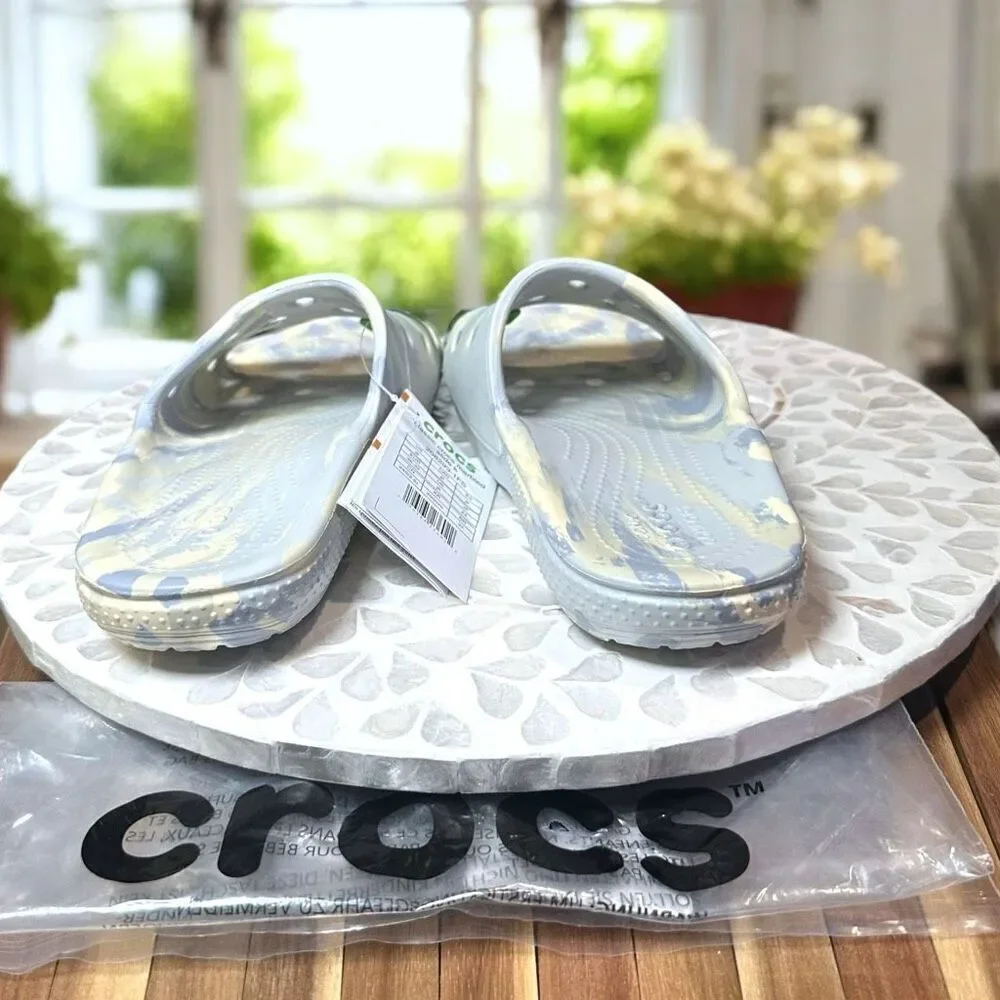 NWT Crocs Classic Slip-On Marbled Slide 208293‑1FS Unisex Youth Size J6 Women’s